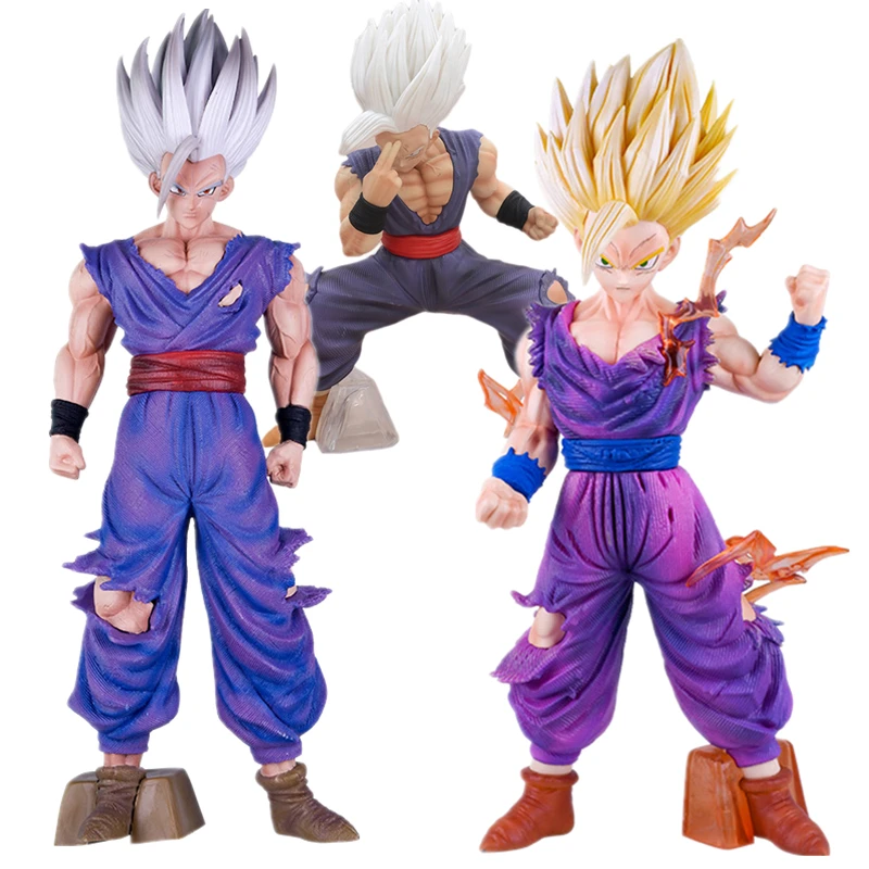 

GK Dragon Ball Series Superhero White God Beast Gohan Figure Gohan Battle Damage Form Model Decoration Collection Gift