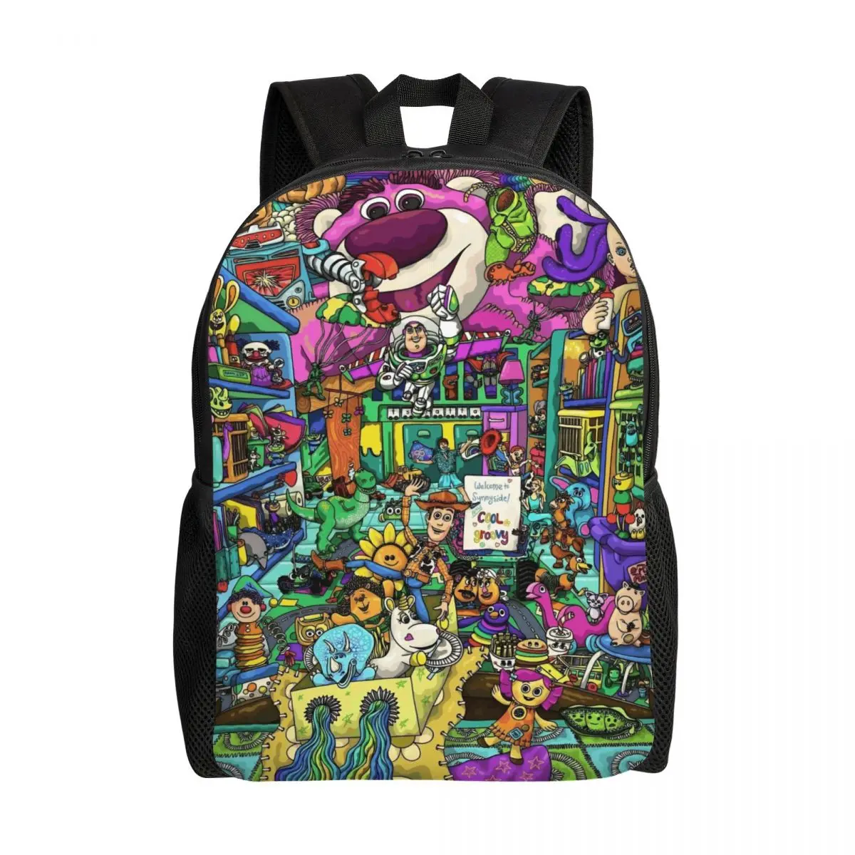

Custom 3D Print Toy Story Cartoon Backpack for Girls Boys Animation College School Travel Bags Bookbag Fits 15 Inch Laptop