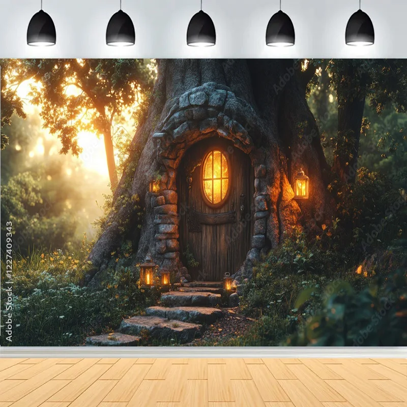 Fairy Tale Mystic Medieval Castle Photography Backdrops Props Landscape Witch Magical Book Fantassy World Forest Background MA10