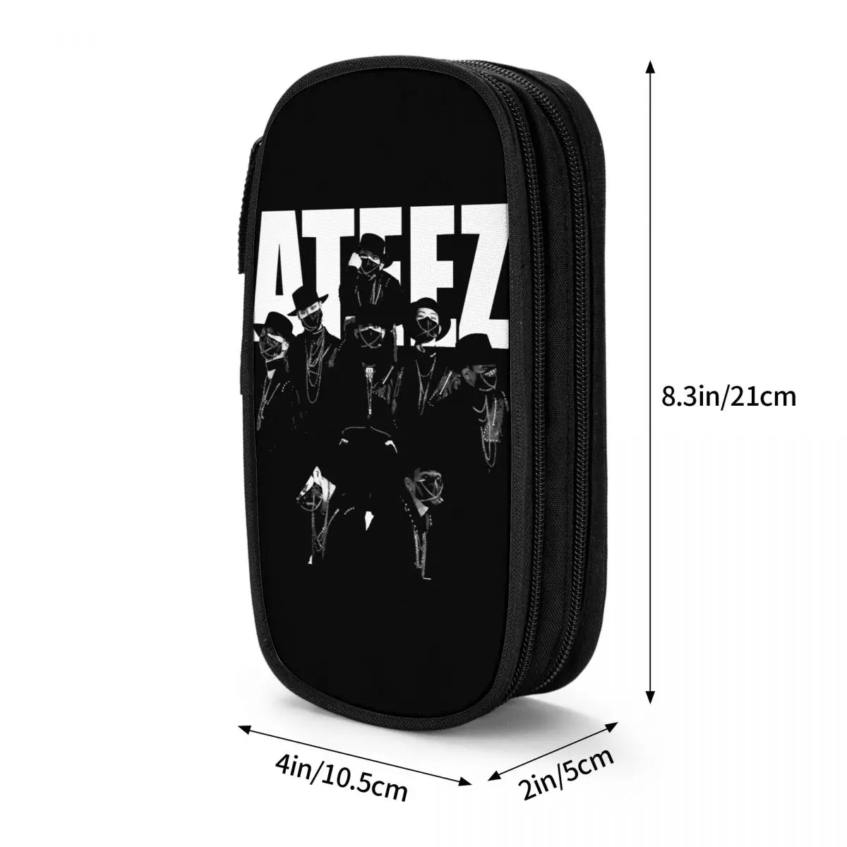 Kpop Ateez Music Vintage Pencil Cases Lovely Pen Bag Girl Boy Large Storage Students School Gift Pencilcases