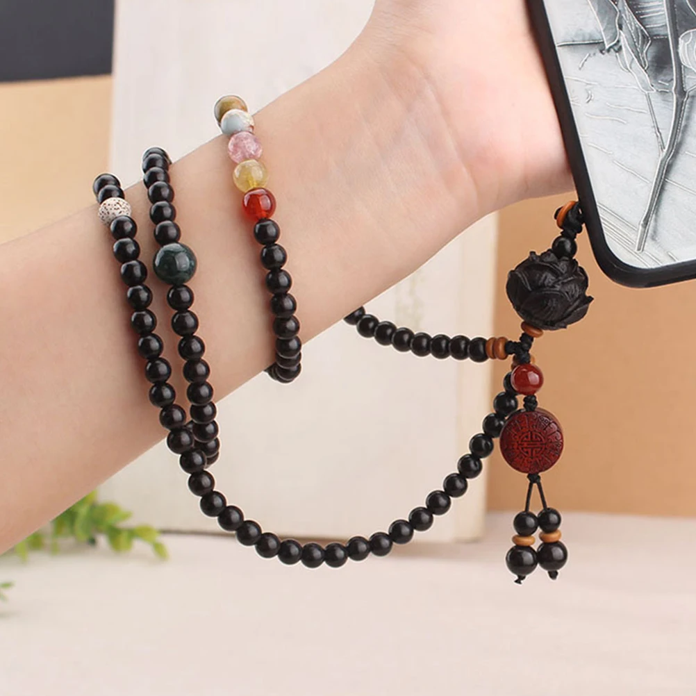 

Bead Charm Carved Polished for DIY Jewelry Making Buddha Mala Bracelet Craft Wood Beads Charms Gift