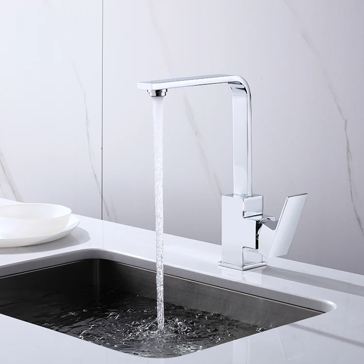 Modern Classic Hot Chrome Single Handle Brass Kitchen Faucet Mixer Kitchen Tap