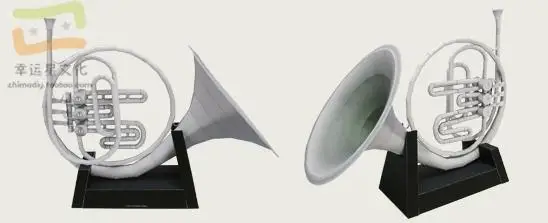 Alat Musik Terompet Model Kertas 3D DIY Cetakan Kertas Buatan Tangan Dekorasi Mainan