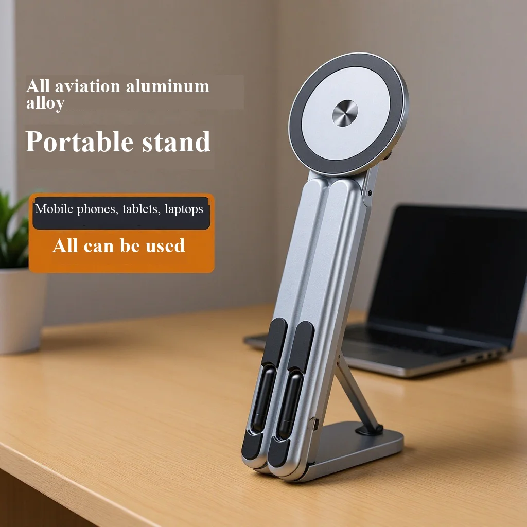 Novo Suporte Magnético de Alumínio para Painel Plano, Suporte Universal Portátil Multifuncional para Celular e Notebook