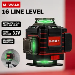Laser Level Horizontal And Vertical With Remote Control 16 Lines 360°Self-leveling Green Laser Levels For M 3.7V Battery