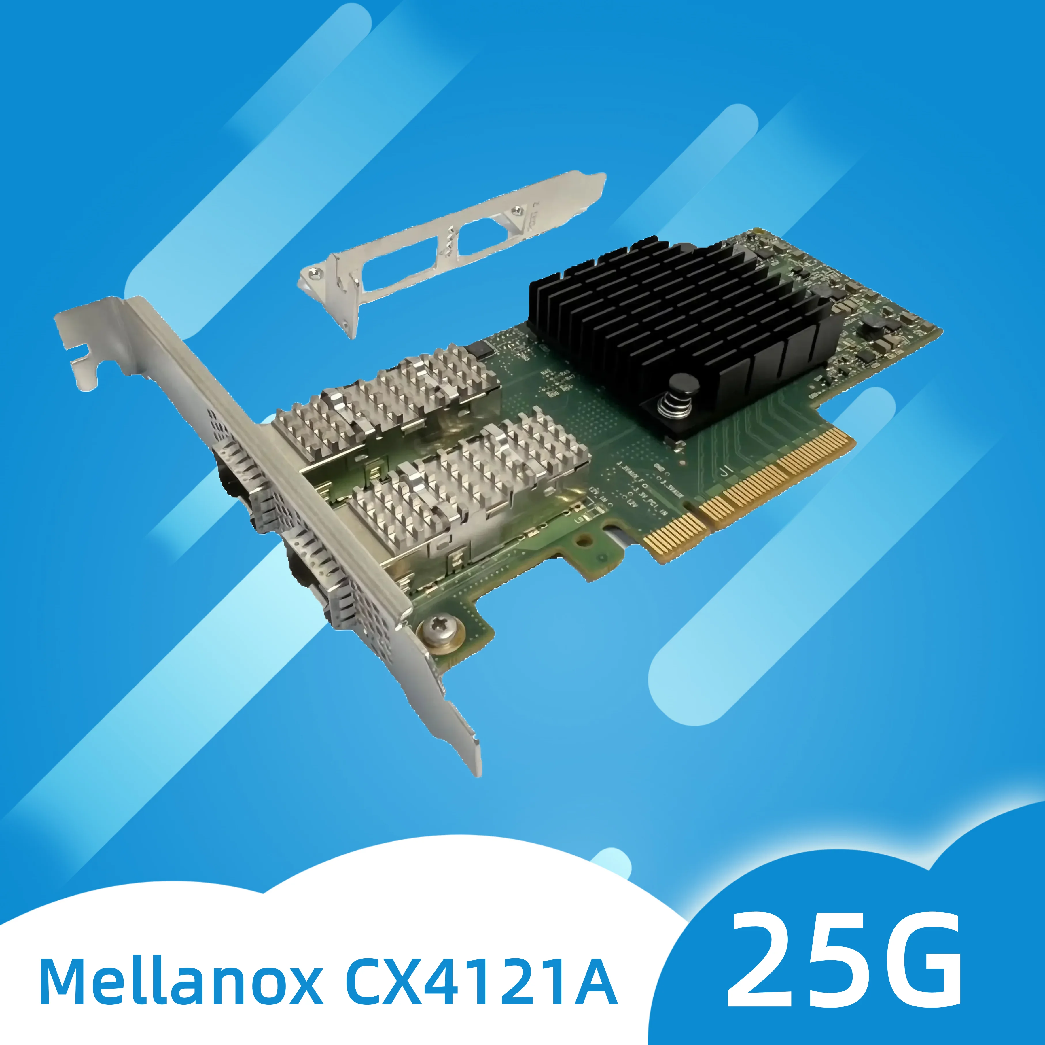 Mellanox MCX4121A-ACAT NIC MFA2P10 أصلي-AOC 25G 7/10M ConnectX-4 RDMA RoCEv2 PCIe3.0x8 مجدد