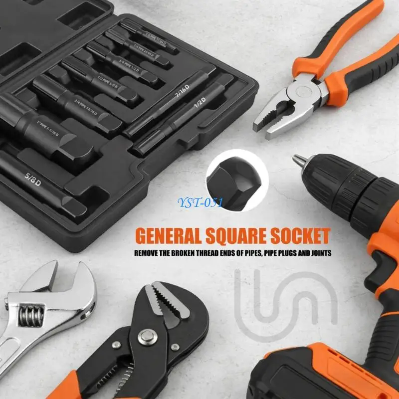 

E15A Heavy Duty Pipe Extractor Set Broken Pipe Removal Tool for Threaded Pipes
