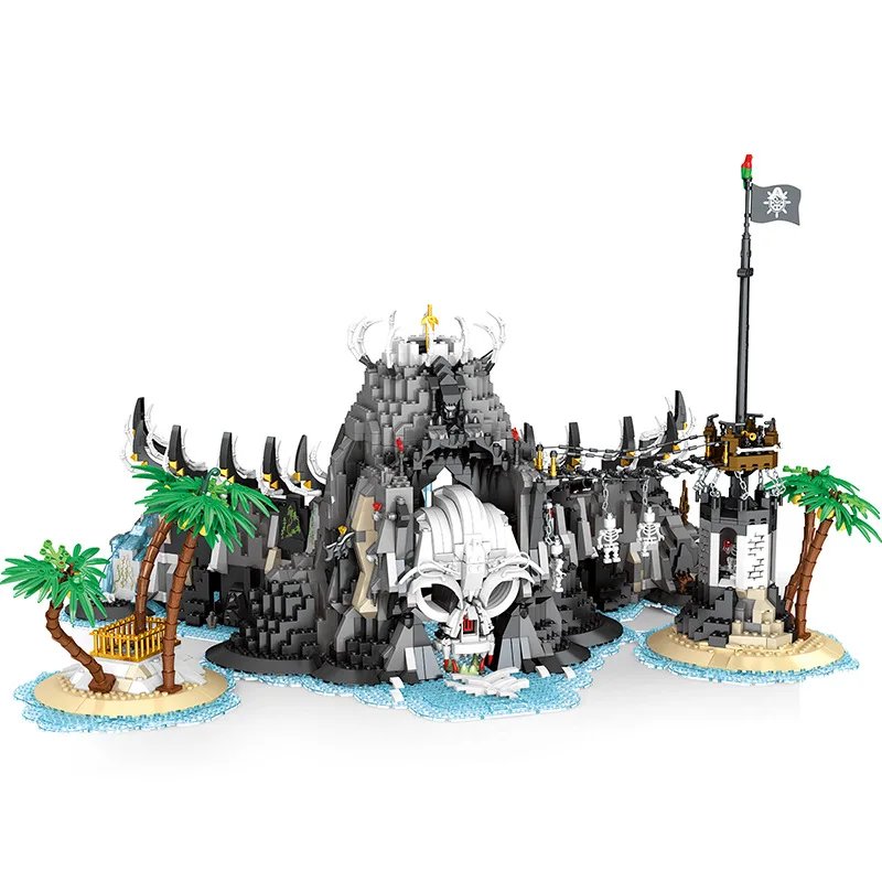 

MOC Skull Island Pirate Bay Boat Terminal Difficult Puzzle Assembled Building Block Model Toys Men's Hobby Collection Toys