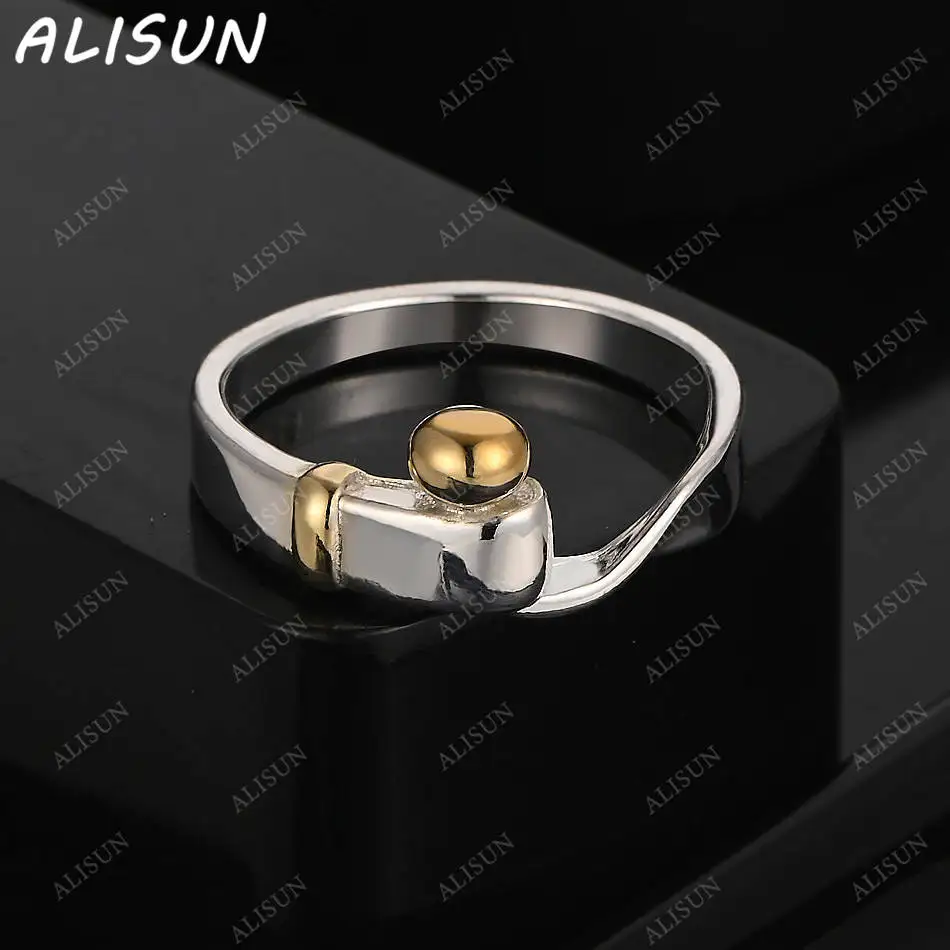 

ALISUN 925 Sterling Silver Size 7-10 Round Ring For Women Men Fashion Jewelry Charm Grace Wedding Engagement Accessories