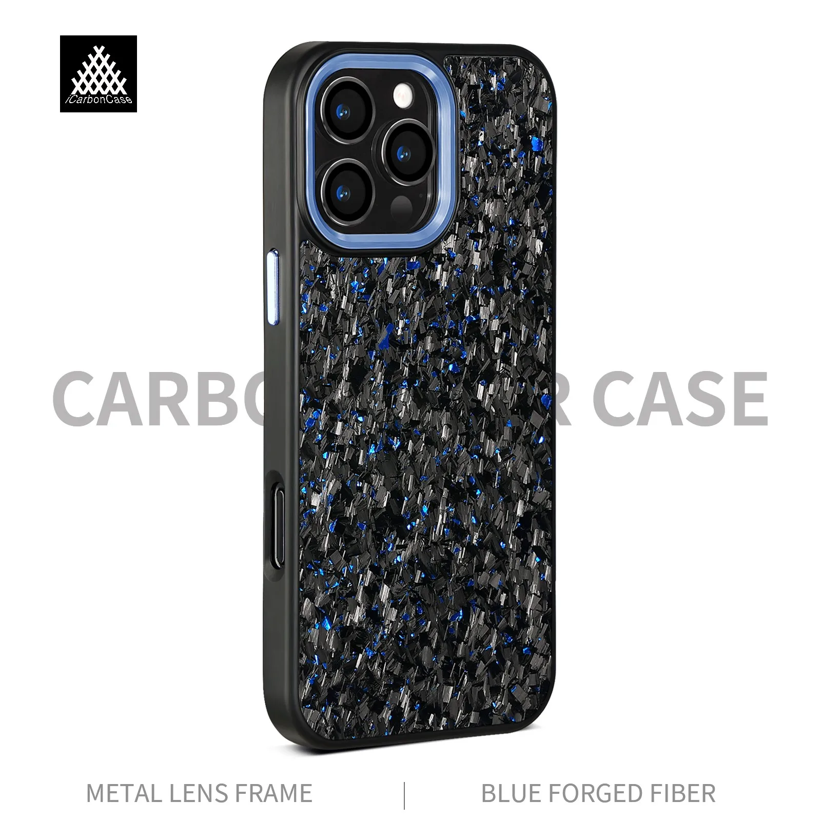 

Metal Buttons Forged Carbon Magnetic Phone Case for iPhone 17 17Air 17Pro 11 12 13 14 15 16 Pro Max / Plus with Magsafe Charging