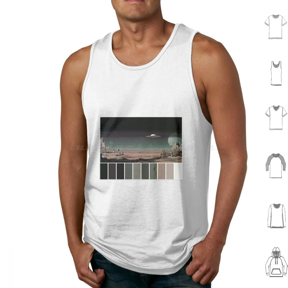 Forbidden Planet Color Pallet Tank Tops Print Cotton Forbidden Planet Robot Sci Fi Science Fiction Movie Retro Robby