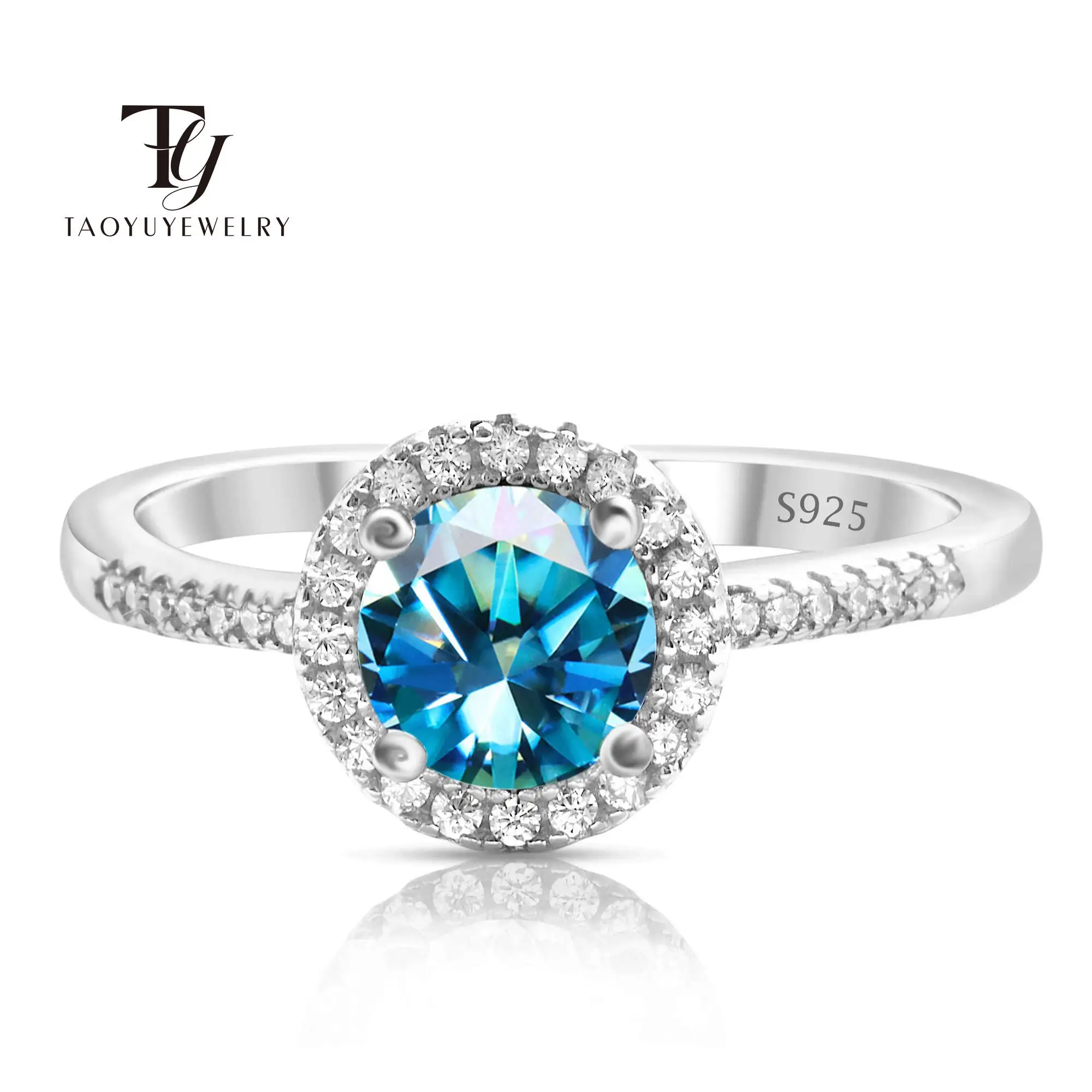 

1 Carat Maussanite Women's Fashion Ring 100% 925 Sterling Silver Female Finger Wedding Activities Daily Holiday Fine Jewelry