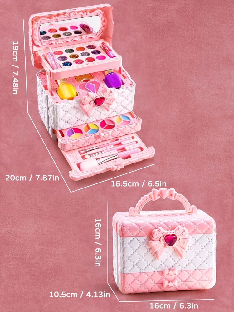 Kit per il trucco della ragazza scatola per cosmetici di simulazione del giocattolo Set di bambole per rossetto gioco di ruolo gioco di bellezza di moda per bambini regali di 6 anni