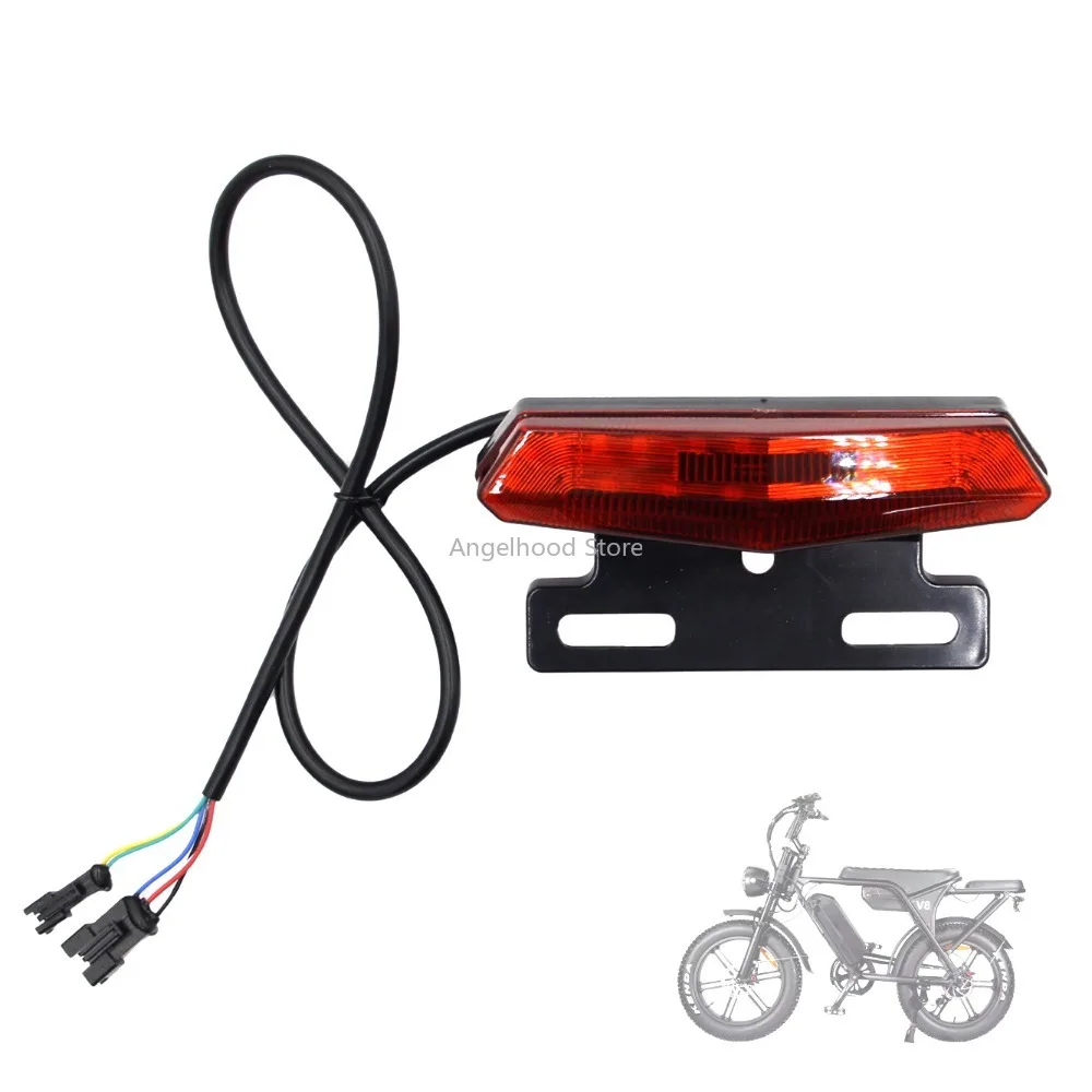Electric Bicycle V8Taillight Night Safety Warn Brake Lamp Waterproof Rear Lamp Electric Scooter Bicycle Replacement Accessories