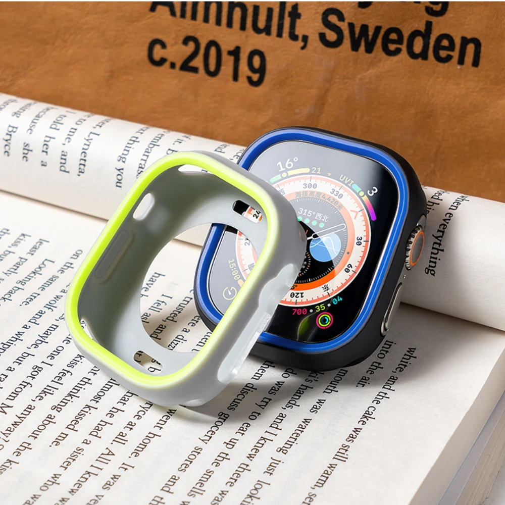 Capa de Silicone Macia para Apple Watch, Capa para Apple Watch Ultra 2, iWatch Series 9, 8, SE, 45mm, 44mm, Acessórios, 49mm
