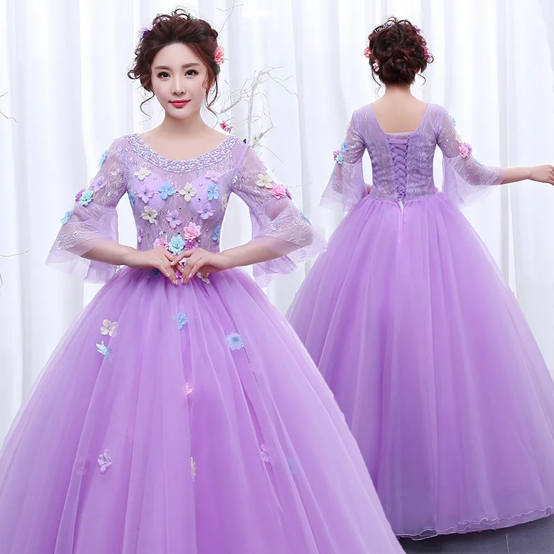 Robe de Rhen tulle personnalisée pour femmes, robes de Quinceanera, appliques de Rh, fête d'anniversaire, robe formelle