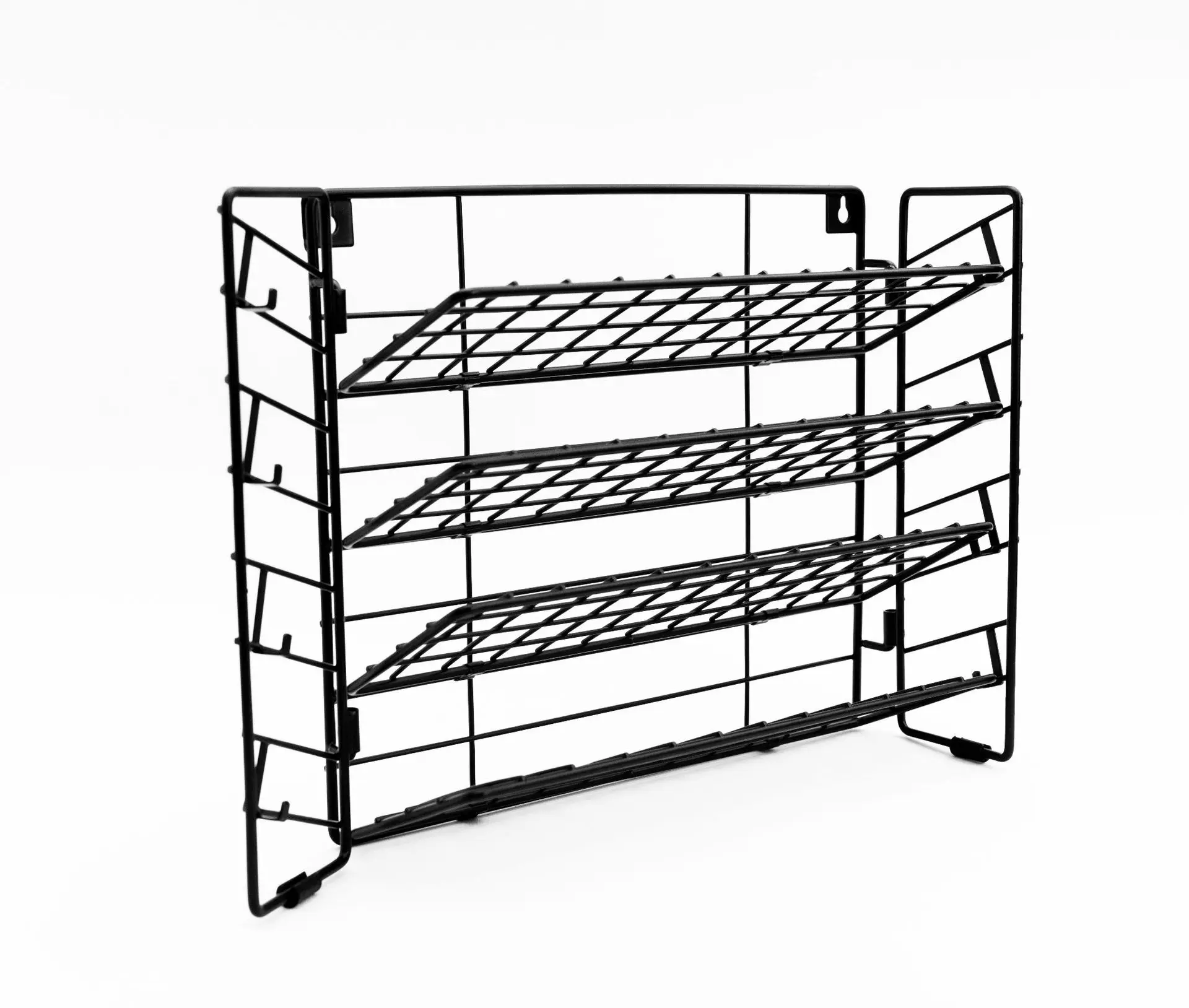 Black kitchen four-tier wall-hung perforated seasoning rack shelves cabinets spice bottle organizer storage racks