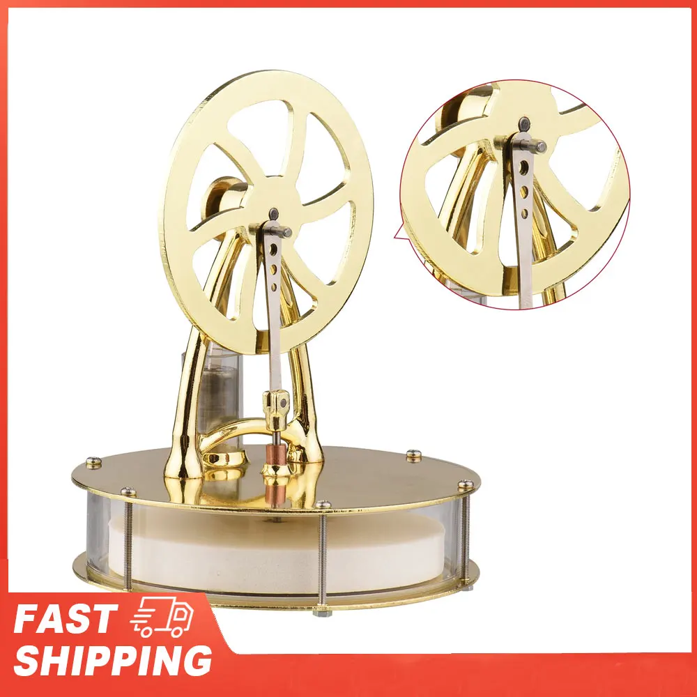 

Собранный генератор электричества, тепловой эксперимент, модель физического генератора с дизайном маховика, низкотемпературный двигатель Стирлинга