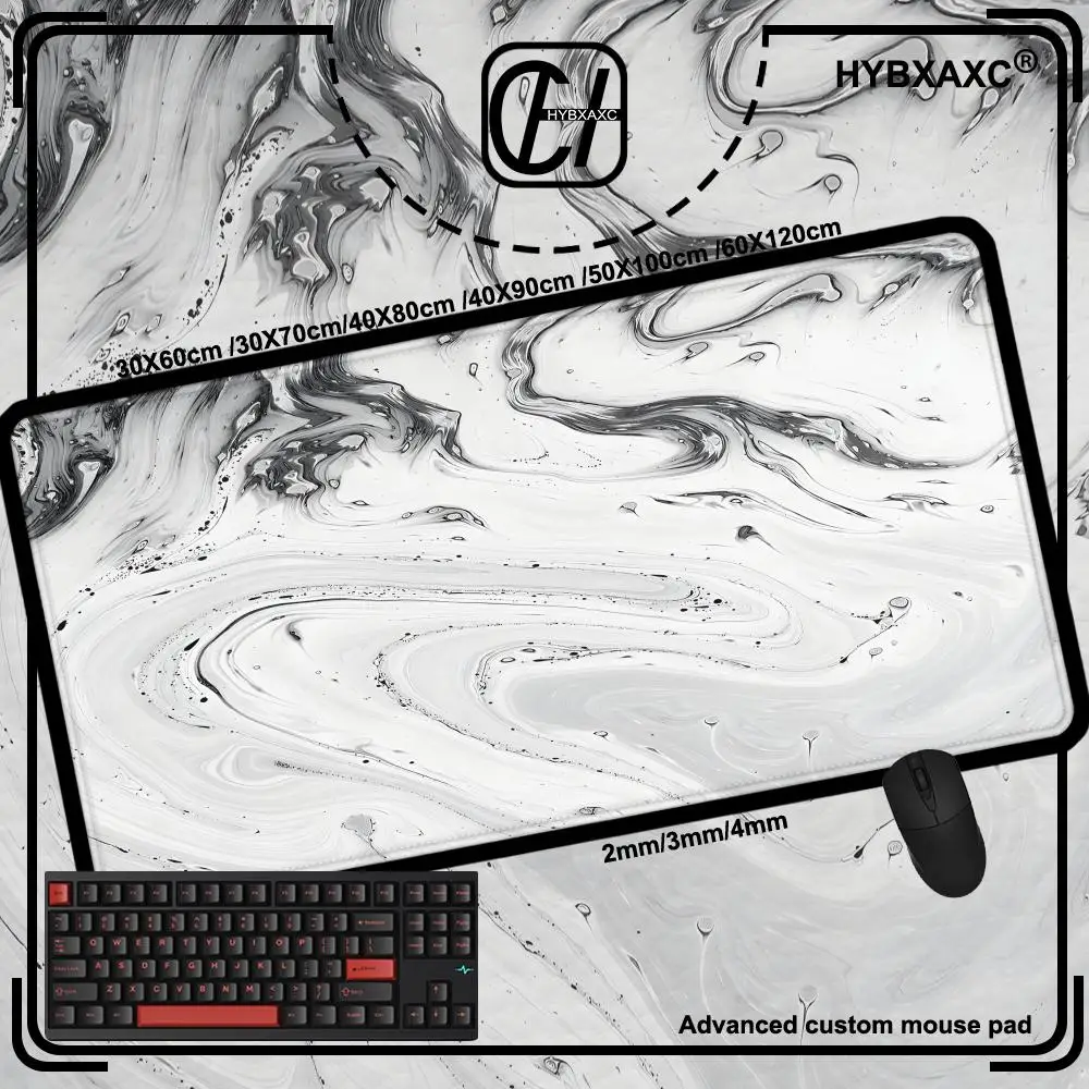 

Mairuige Black Mouse Pad Marble Liquid Computer Desk Decoration Playmat Office Accessories Laptop Gamer Keyboard Mat HYBXAXC
