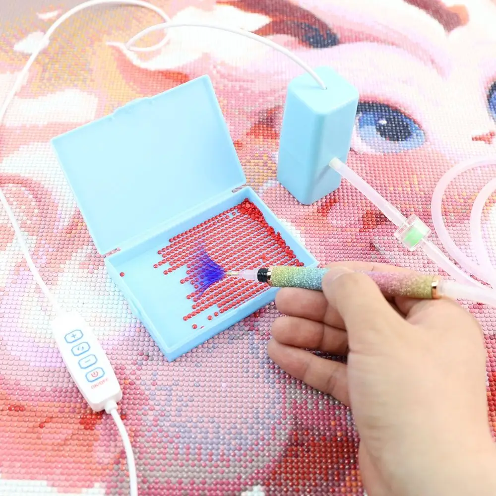 DIY Craft Vacuum Diamond Painting Pen Kits Long-lasting and Stable Beading Plates Electric Diamond Suction Tool with Storage Bag