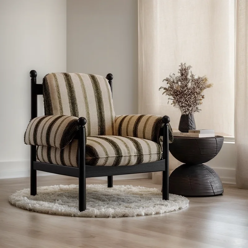 Single chair, second-hand light luxury solid wood high back sofa, living room bedroom, home single sofa