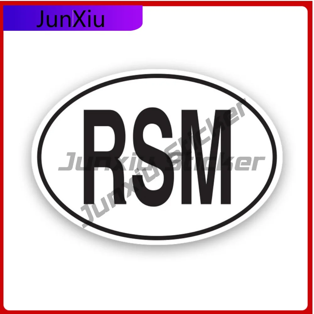

Rsm San Marino Country Code Oval Anime Car Waterproof Vinyl Decal For Mobile Phones Sticker Outdoor Creative Creative High