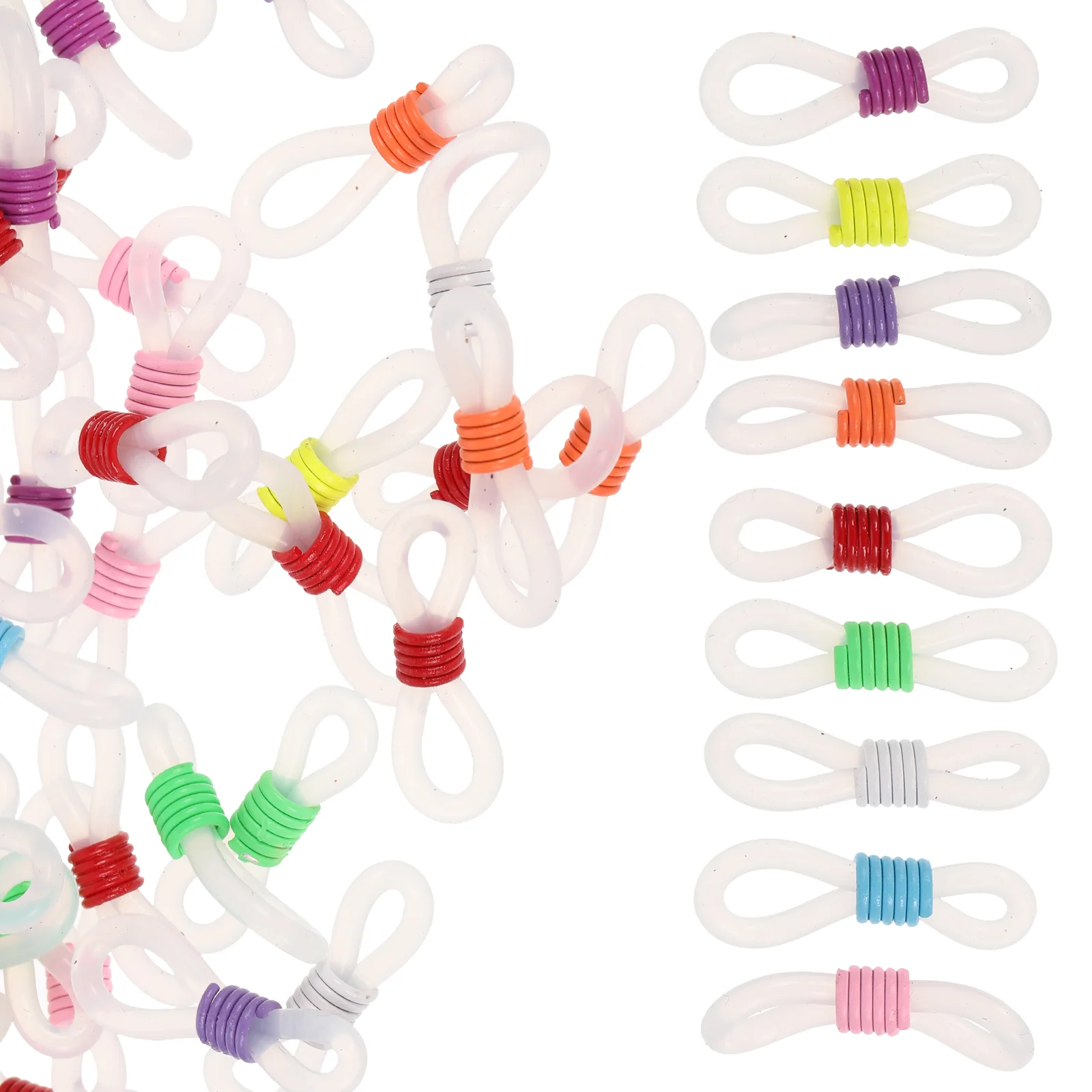 100 pcs משקפיים הוק מחבר רשת eזכוכית מחברים מסיכת קצוות זכוכית מחזיקי משקפיים גומי