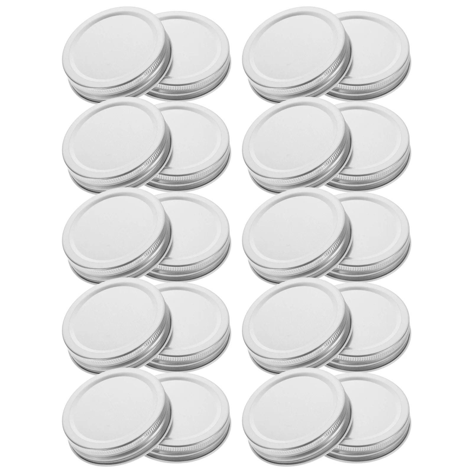 20 Pcs Wide Mouth Mason Jar Lids Tinplate Integrated (70mm Black) 16pcs Canning Covers for Replacement Jars Reusable White