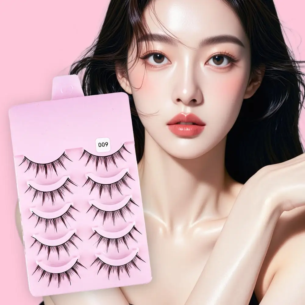 5 Paar kleine Teufel falsche Wimpern Manga Anime-Stil natürliche Cluster vergrößern Ihre Augen Wimpernverlängerung Augen-Make-up-Werkzeug