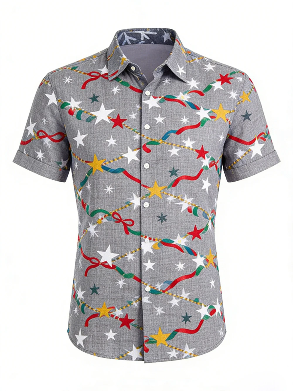 メンズ サンタクロース スリー 3D プリント レッド シャツ ハワイアン トロピカル カジュアル シャツ フェスティバル パーティー 衣類 メンズ 新年トップ メンズ