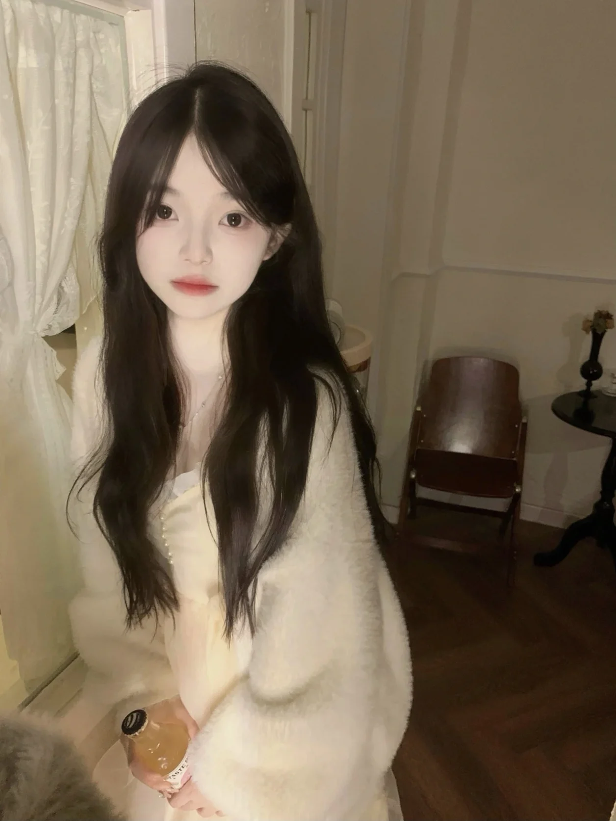 Frauen Lose Gestrickte Faux Nerz Pullover Mantel Herbst Winter Flauschigen Ins Sle Koreanische Version Neue 2025, Warme V Ne lange Sve