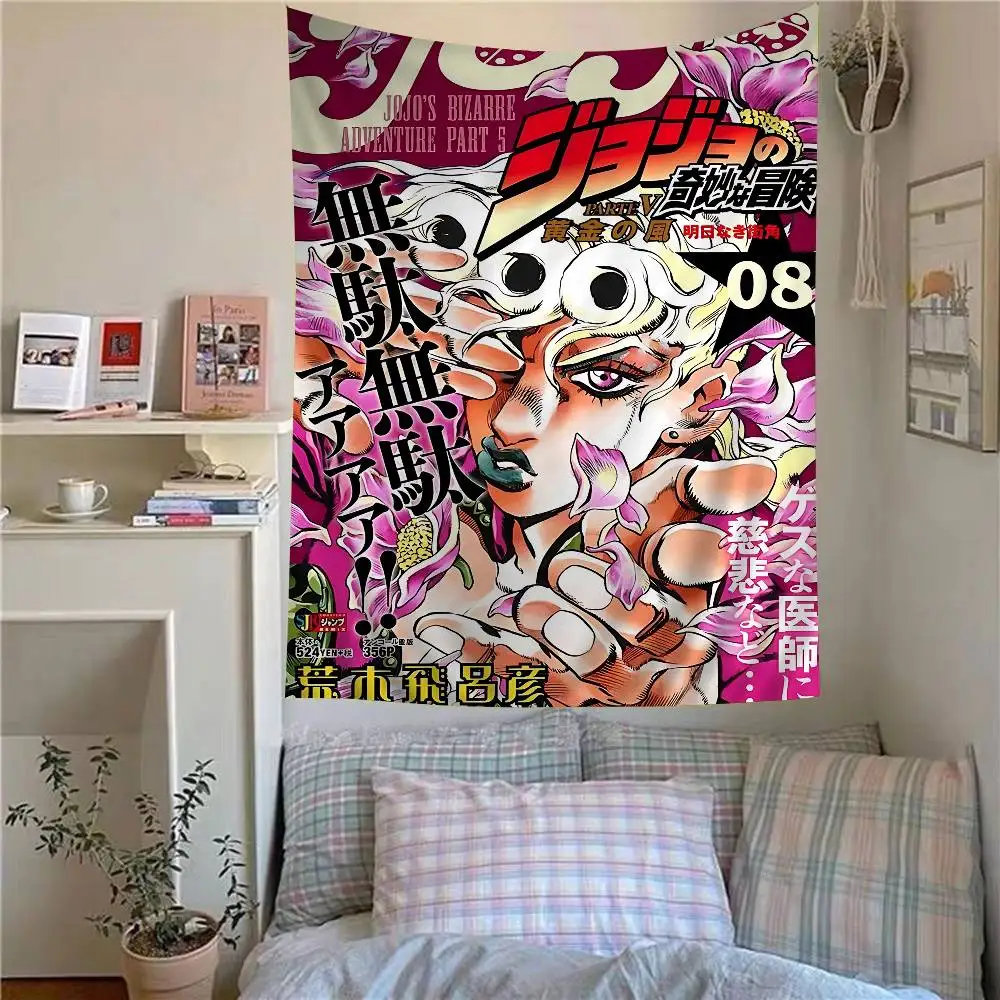 Anime JoJo Bizarre Adventure Colorful Tapestry Wall Hanging Hippie Wall Hanging Bohemian Wall Tapestries Mandala Wall