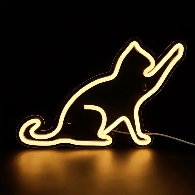 Katze LED Neon Schild USB Powered Nachtlicht, 3D Wand Kunst Dekor für Schlafzimmer Wohnzimmer Lampe Urlaub Geschenk für Kinder Kinder Mädchen