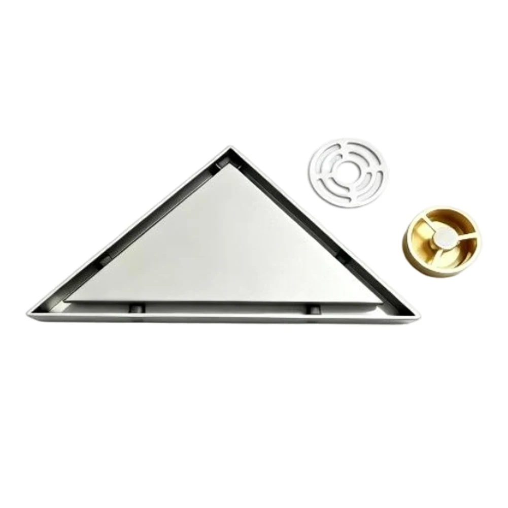 304 Stainless Steel Corner Floor Drain with Triangular Shape for Space-Saving Installation and Effective  304 Stainless