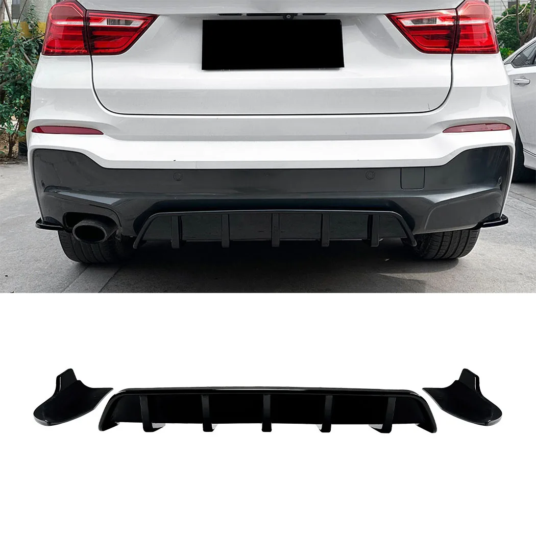 

Rear Bumper Diffuser Lip Spoiler Splitter Protector For BMW X4 F26 M Sport 2014 2015 2016 2017 2018 ABS Decoration Guard