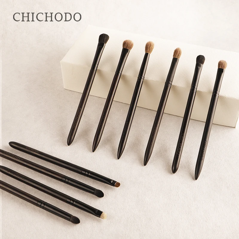 CHICHODO Luxury Eye Makeup Brushes Ink Series Top Animal Hair Ebony Handle Include Eyeshadow Eyebrow Eyeliner Lip Brush