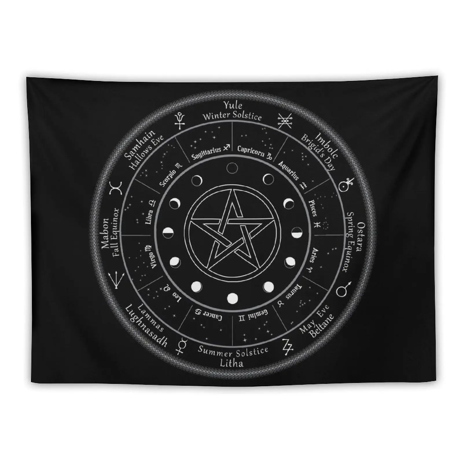 

Pagan Calendar Wheel of The Year Tapestry Wall Decorations Wall Hangings Decoration Tapestry
