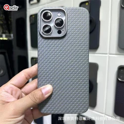QADIR Magsafe case For iphone 15 Pro Max case Original carbon fiber Ultra Thin cover for iphone 15 pro hard case Titanium Gray