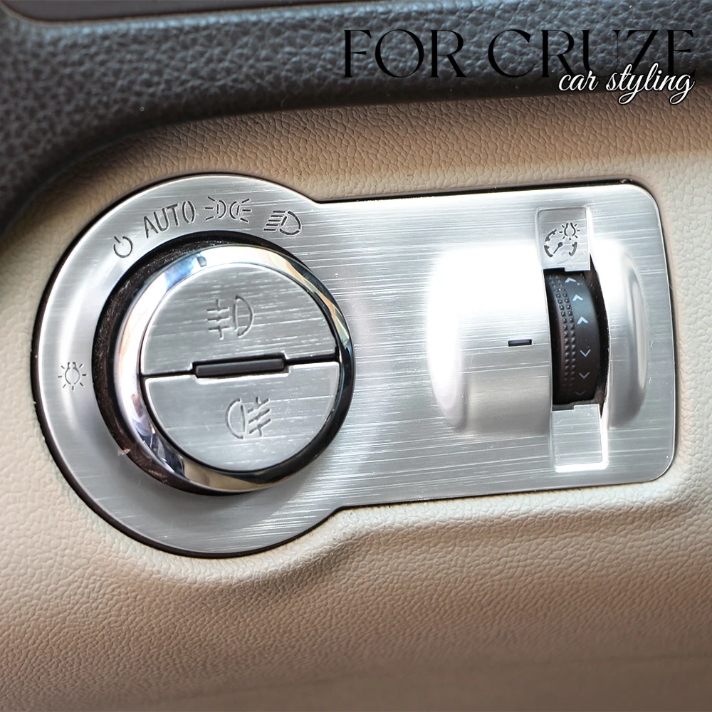 Aluminum/Steel lamp headlight switch decoration sticker/ trim For Chevrolet Malibu Cruze Trax For Opel Mokka ASTRA J Insignia