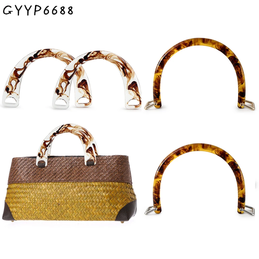 

2/10/20PCS U Shape 15.5x10cm,14x11cm Decor Resin Braided Bags Handle For Purse Frame Portable Tote Handbag Shoulder Accessories