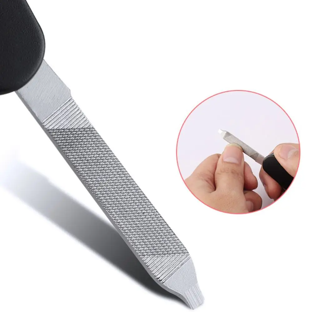 Lima per unghie Manicure Pedicure Viaggio con portachiavi Porta pinzette per unghie dei piedi Tagliaunghie pieghevoli Strumento per tagliare le unghie a forbice per unghie
