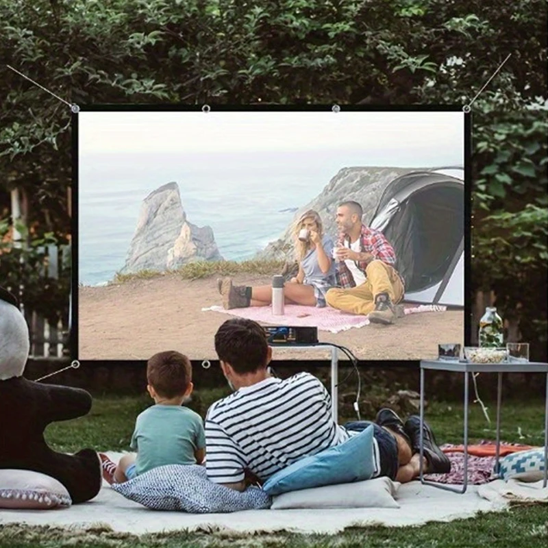 شاشة سميكة 100 بوصة. يأتي بحبل. شاشة فيلم الإسقاط البيضاء الكلاسيكية. مناسبة للاستخدام الداخلي والخارجي. #4