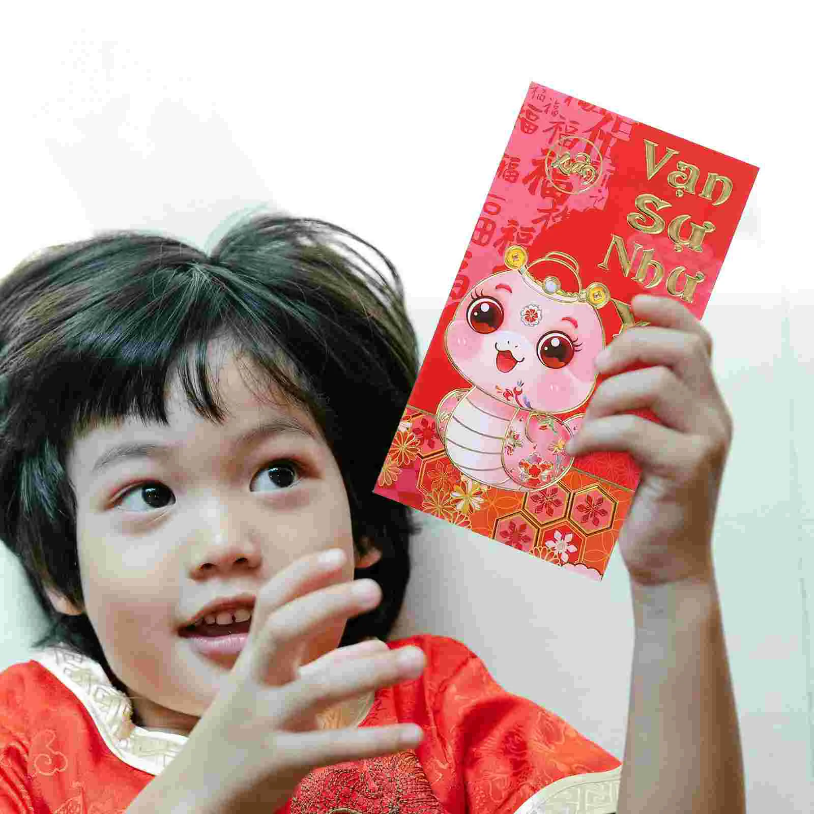 30 Pcs Year of The Snake Spring Festival Red Envelope Packet Chinese Wedding Envelopes Long New Fortune Cards 2025 Lunar