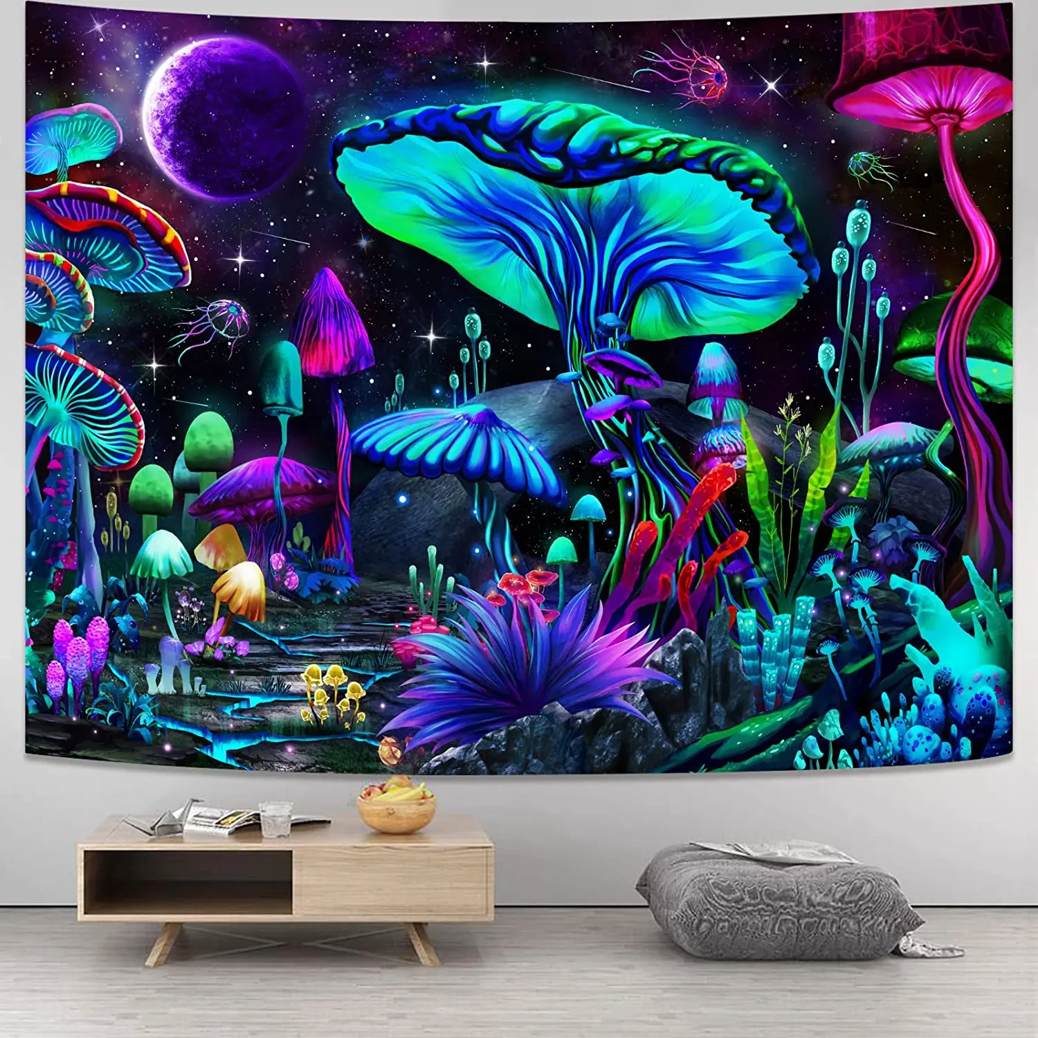 Trippy Mushroom Tapestry Aesthetic Room Decor Boho Tapestries Wall Hanging Gothic Home Decor Dorm Room Decoration Accessories