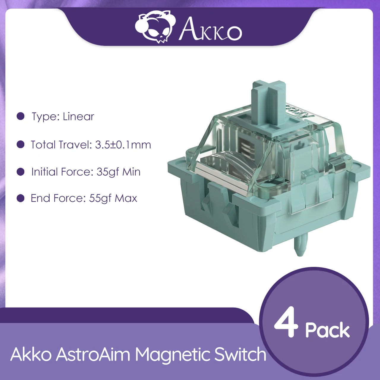 Akko AstroAim magnetische schakelaar 0,01 mm precisie 35gf lichtschakelaar fabrieksgesmeerde pc met POM-steel voor magnetisch mechanisch toetsenbord