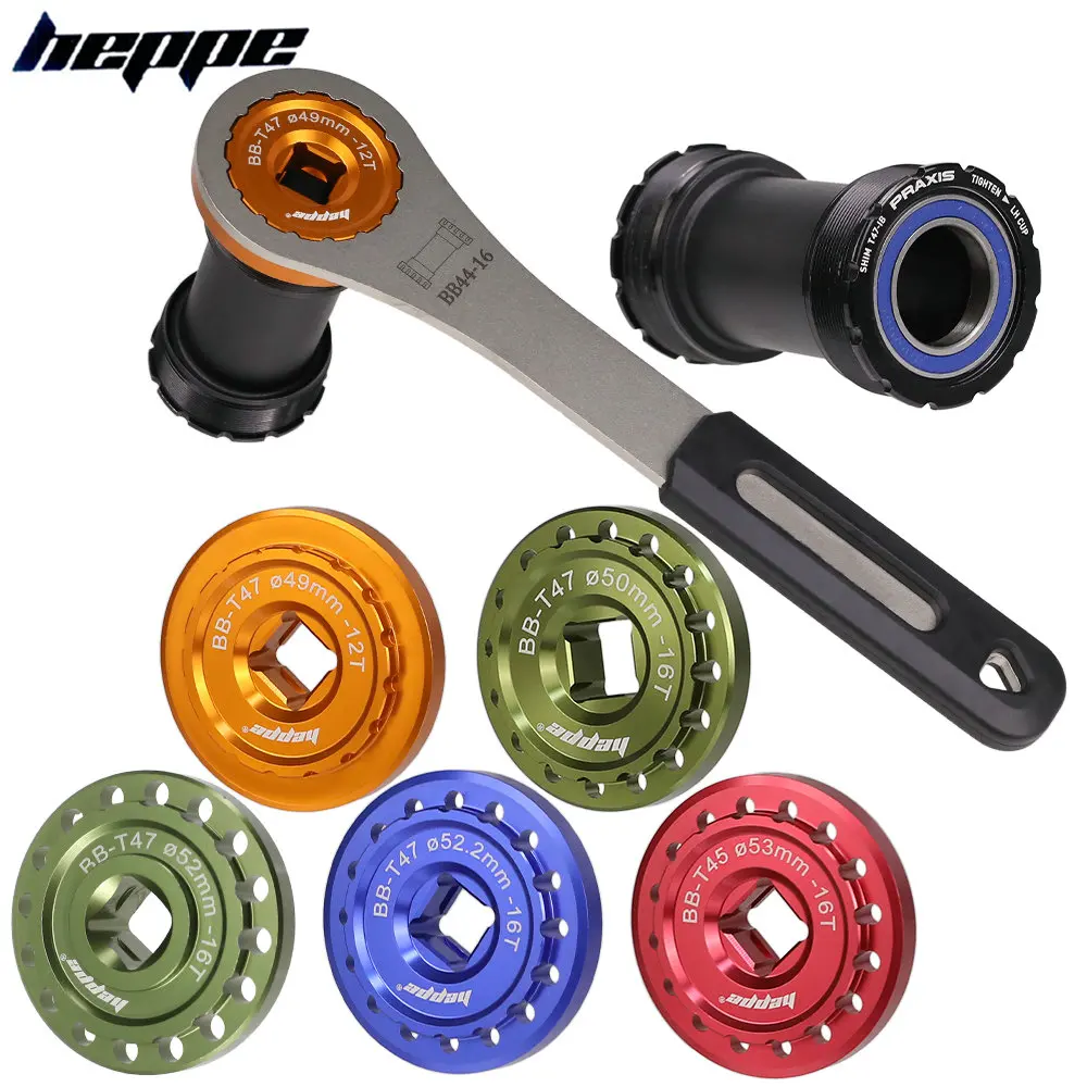 HEPPE Bicycle T47 Bottom Bracket Installation and Removal Tool Bike Bottom Bracket Wrench for 49-53mm 12T 16T T47 BB Repairing