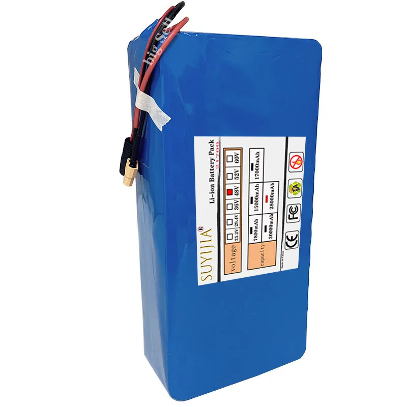 48V 28Ah high capacity 13S6P 21700 lithium battery pack 54.6v 100W-1500W built-in BMS 20A suitable for electric bicycles