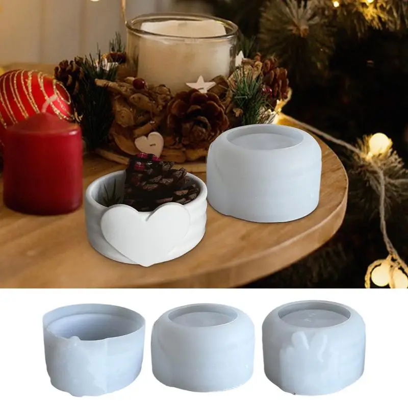 Christmas Resin Molds Unique Shape Silicone Mold Reusable Candle Holder Making Supplies Aromatherapy Decoration Crafting Kit For