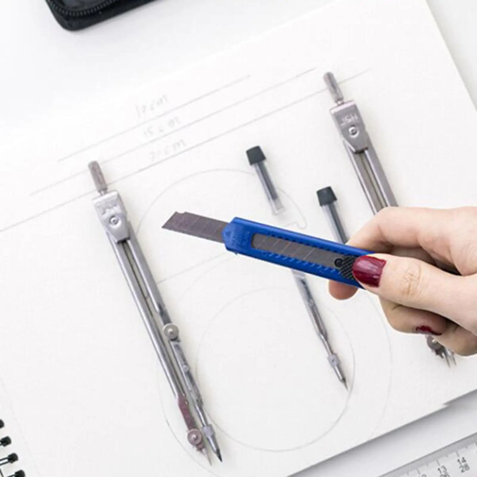 Adjustable Professional Geometry Compass Kit with Pencils Eraser and Rulers for School Architecture Drafting Supplies