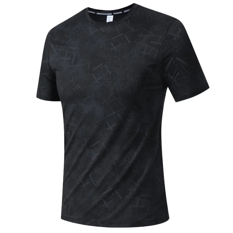 

Breathable Workout Shirts Running Quick Dry Gym Training Outdoor Gym Sports Short Sleeves Jogging Casual Print Spandex Tee